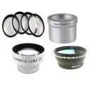 Wide Lens + Tele Lens + Close Up + Tube for Canon Powershot A700 A710 A720 IS