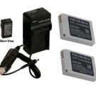 TWO Batteries +Charger for Canon Digital IXUS 900 TI 950 IS 960 IS 970 IS 980 IS