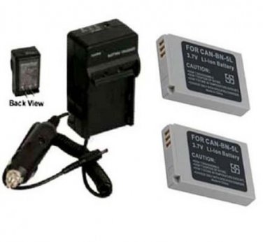 TWO Batteries +Charger for Canon Digital IXUS 900 TI 950 IS 960 IS 970 IS 980 IS