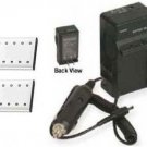 2 Two Batteries + Charger for Olympus X-800 X-820 X-825 X-830 X-835 X-845 X-855
