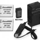 2 Batteries + Charger for Samsung EC-ST95ZZBPBUS EC-TL205ZBPVUS ECTL205ZBPVUS