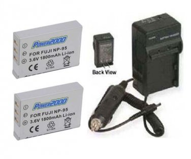TWO 2X Batteries + Charger Fuji Real  F30 F31fd X100 X100s 3D W1 3DW1 X-S1 XS1