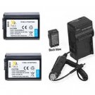 Two 2X Batteries + Charger for Sony NEX-F3 NEX-F3D NEX-F3K NEX-F3Y