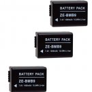 THREE 3X DMWBMB9 DMWBMB9E DMWBMB9PP Batteries for Panasonic FZ40 FZ45 FZ47 FZ100