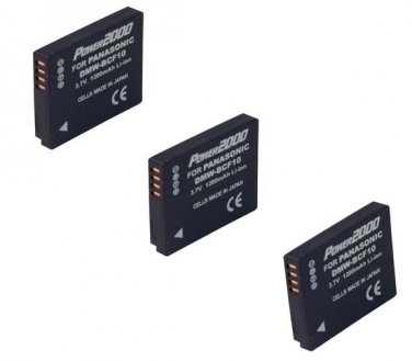 THREE 3X Batteries for Panasonic DMW-BCF10 DMW-BCF10PP DMW-BCF10E