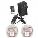 2X Batteries + Charger for Sony FDR-X1000 FDR-X1000V FDRX1000VR/W FDR-X1000VRW
