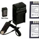 TWO 2 NP-140 NP140 Batteries + Charger for Fuji FujiFilm S100FS S200EXR S205EXR