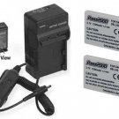 2 Batteries + Charger DB-L40 DB-L40A DB-L40AU for Sanyo DMX-HD1 DMX-HD1A DMX-HD2