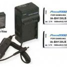 TWO Batteries + Charger for Samsung SMX-C24BN/XAA SMX-C24RN SMX-C24LN SMX-C24UN