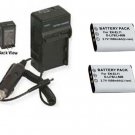 TWO 2X DB-L70 Batteries + Charger for Sanyo VPC-E10 DMX-E10 Digital Camera