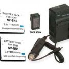 2X Batteries + Charger for Sony DSC-WX5B DSC-WX7 DSC-WX7B DSC-TX200 DSC-TX300