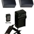 2 Batteries + Charger for Samsung SMX-F54UN SMX-F54BN/XAA SMX-F500BP SMX-F500RP