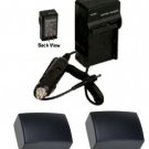 2 Batteries + Charger for Samsung SMX-F530RP SMX-F530SP SMX-F530UP SMX-F530BN