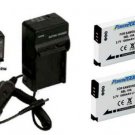 TWO 2 Batteries + Charger for Samsung EC-WB150FBPBUS EC-WB150FBPWUS