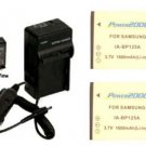 2 Batteries + Charger for Samsung HMX-Q200BN HMX-Q200TN HMX-Q200RN HMX-QF20BN