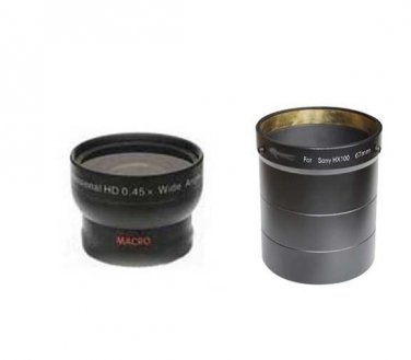 Wide Lens + Tube Adapter bundle for Sony DSC-HX100 HX100V DSC-HX200 HX100V/B