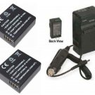TWO 2 Batteries + Charger for Panasonic DMCGF3P DMC-GF3T DMC-GF3KK DMC-GF3KT