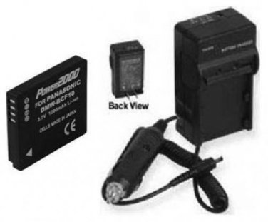 Battery + Charger for Panasonic DMC-FX66A DMC-FX66N DMC-FX66P DMC-FX66V DMCFX66V