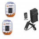 2 Batteries +Charger for Panasonic DMC-FP2G DMC-FP2H DMC-FP2K DMC-FP2PA DMC-FP2R