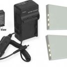 TWO 2X VT-M8 Batteries + Charger for MUSTEK DV4000 Camcorder