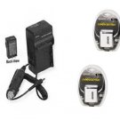 TWO 2X Battery +Charger for Canon PowerShot D20 D30 S120 SX170 IS SX520 SX280 HS