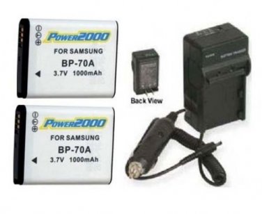 TWO 2 Batteries + Charger for Samsung EC-SL605ZBPSUS ECSL605ZBPSU EC-TL105ZBPLUS