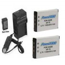 TWO NP-70DBA Batteries + Charger for Casio EX-Z150 EX-Z150BK EX-Z150GN EX-Z150PK