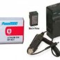 Battery + Charger for Sony DSC-W125 DSC-W130 DSC-W130/B DSC-W130/P DSC-W150/B