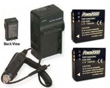 TWO 2 Batteries + Charger for Panasonic DMC-FX07S DMC-FX07A DMC-FX07R DMC-FX3