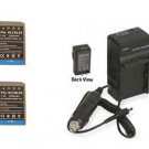 TWO 2 BLS-5 Batteries + Charger for Olympus Pen Digital E-PL2 E-P3 E-PL3 E-PM1