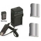 TWO 2 BLM-5 SBLM-5 BLM5 Batteries + Charger for Olympus E-5 DSLR Digital Camera