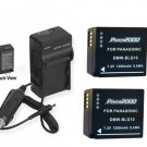 2 Batteries +Charger for Panasonic DMC-GX7KK DMC-GX7 DMC-GX7C DMC-GX7K DMC-GX7KS