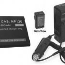 Battery + Charger for Casio EX-S200 EX-S200BK EX-S200BE