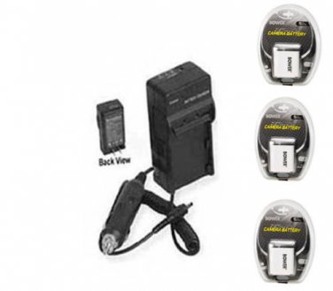 THREE 3X Battery + Charger for Canon PowerShot SX600 HS SX610 HS SX710 HS