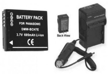 Battery + Charger for Panasonic DMC-FP2G DMC-FP2H