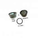Wide Lens + Tele lens +Filter for Panasonic AG-DVC7P PV-GS500 PV-DV73 HDC-TM300P