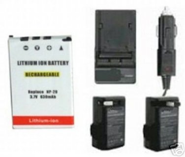 Battery + Charger for Casio EX-Z70RD EX-Z70BK EX-Z70SR EXZ15