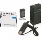 Battery + Charger for Nikon EN-EL12 ENEL12 S610 S610C S8100 S1000pj S1100pj
