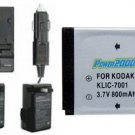 KLIC-7001 KLIC7001 Battery +Charger for Kodak M753 M853