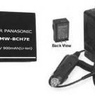 Battery + Charger for Panasonic DMCFT10A DMC-FT10R DMCFT10R DMC-FT10EB-R