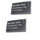 TWO 2 Batteries for VholdR Contour+ Contour+2 Plus HD Helmet Camera #1500 #1700
