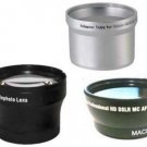 Wide + Tele Lens + Tube Adapter bundle for Canon Powershot A590 IS A570 IS