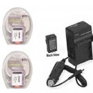 2X Batteries + Charger for Sony  HDR-PJ275 HDR-AS10/B HDR-AS15/B HDR-AS100W