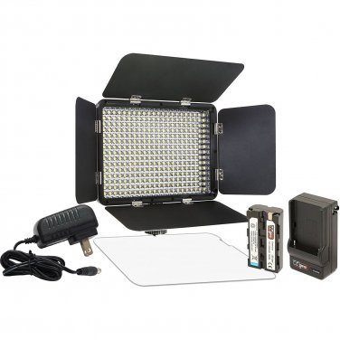 Video Light 330 LED Kit + AC Adapter + Battery + Charger for camera & Camcorder