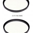 2 UV Filters for JVC GZ-MG555US GZ-MG555EK GZ-MG555EX GZ-HD7EK GZ-HD7EX GZ-HM1