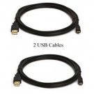 Two USB Cables for Canon A630 A650 A2100 A3000 A3100 IS FS40 FS400 SD20 SD30