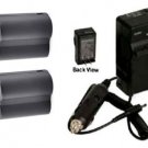 2 Batteries + Charger for Panasonic DMC-FZ30EGK DMC-FZ30EGS DMC-FZ30GK DMC-FZ30K
