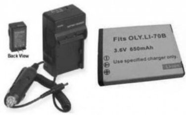 Battery + Charger for Olympus D700 D705 D705 VG130