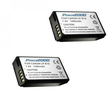 2X LP-E10 Battery for Canon EOS REBEL T3, EOS REBEL T6, EOS REBEL T7, EOS 1100D,