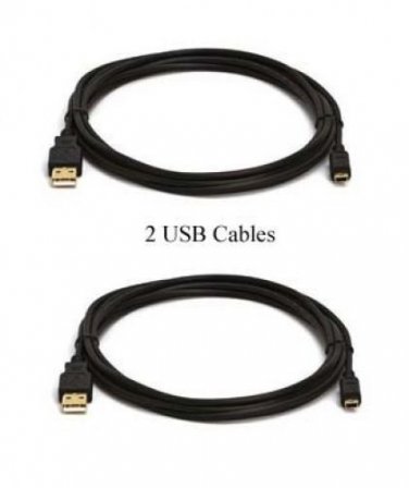 TWO 2 USB Cables Canon VIXIA LEGRIA HFM500 HFR32 HFR30 HFR300 HFR38 HFR36 HFR306